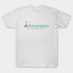 Reforestation for the survival of the mankind and mother earth. T-Shirt